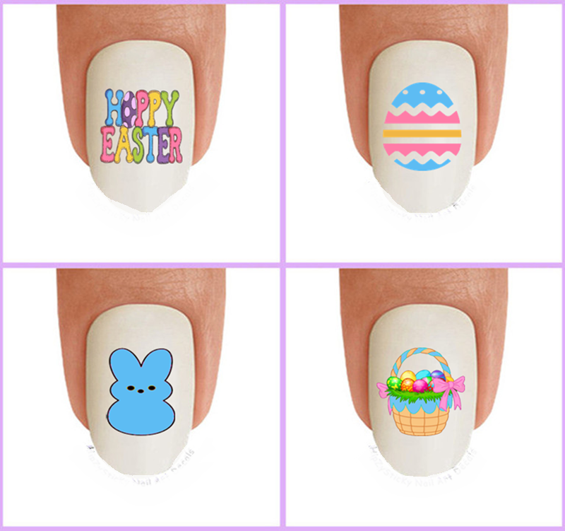 Primary image for 1 Set Egg Basket Bunny Ears Waterslide Nail Decal Transfers #MNMZ
