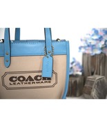 Coach Pool Leather Natural Canvas Field Tote 22 Bag NWT CH740 - £192.79 GBP