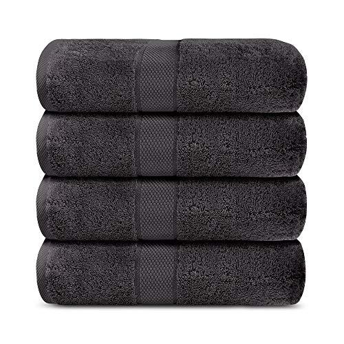 Primary image for Lavish Touch Aerocore 100% Cotton 600 GSM Pack of 4 Bath Towels Charcoal
