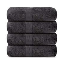 Lavish Touch Aerocore 100% Cotton 600 GSM Pack of 4 Bath Towels Charcoal - £33.63 GBP