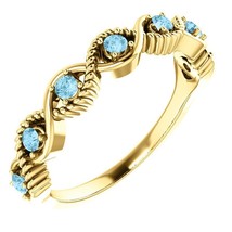 Authenticity Guarantee 
14K Yellow Gold Gemstone Stackable Ring Size 7 - £604.70 GBP+