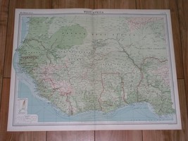 1922 Vintage Map Of West Africa Senegal Gambia Sierra Leone Ghana Togo Timbuktu - £24.07 GBP