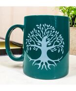 Pack Of 2 Wicca Celtic Tree Of Life Sacred Geometry Bone China Coffee Mu... - $529.13 MXN
