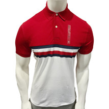 NWT TOMMY HILFIGER MSRP $69.99 MENS RED WHITE SHORT SLEEVE POLO SHIRT SI... - £24.05 GBP