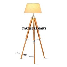 NauticalMart Chrome Finish Tripod Floor Lamp Stand For Living Room - £95.92 GBP
