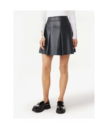Scoop Women&#39;s Faux Leather Pleated Mini Skirt, Black Size XS (0-2) - $614.61 MXN
