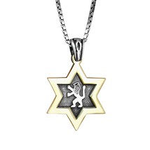 Anhänger Löwe von Juda Stamm von Juda Sterling Silber &amp; vergoldet Jerusalem - $198.52