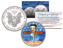 Betty Boop American .999 Silver Eagle Dollar 1 Oz Colorized Us Coin * Licensed * - £66.46 GBP