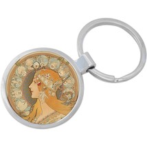 Art Nouveau La Plume Keychain - Includes 1.25 Inch Loop for Keys or Backpack - £8.42 GBP