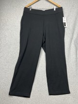 PRESWICK MOORE Pull On Straight Crop Pants Womens 2X Causal Black Elasti... - £25.96 GBP