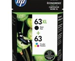 HP 63XL Black High-Yield and 63 Tri-Color Ink Cartridges Exp 04/2025 - $79.19