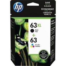 HP 63XL Black High-Yield and 63 Tri-Color Ink Cartridges Exp 04/2025 - $79.19