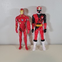 Super Hero Lot of 2 Power Ranger and Iron Man Action Figure 12 In Tall Avengers - £12.64 GBP