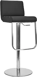 Safavieh Home Collection Stanley Black Leather Adjustable Gas Lift 24-33... - $336.99