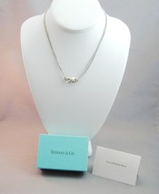 Tiffany &amp; Co Silver Infinity Pendant 16&quot; Double Chain Necklace in Box - $225.00