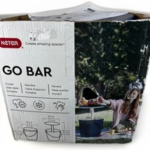 Portable GO BAR 2 in 1 Cooler and Table - Blue- KETER Tailgate Bar Grab and Go - £36.36 GBP