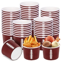 100 Pieces Football Snack Bowl 8Oz Ice Cream Bowls For Snacks And Favors Footbal - £32.42 GBP