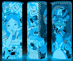 Glow in the Dark Alice in Wonderland with Cheshire Cat Fantasy Cup Mug Tumbler - $22.72