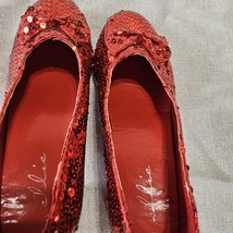 Ellie Shoes Dorothy Ruby Red Slippers Sequins Costume 2&quot; Heels Shoes Size 6 - £15.37 GBP