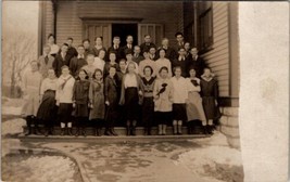 School Class Students Winter on Steps c1919 Real Photo Postcard Z23 - £12.09 GBP