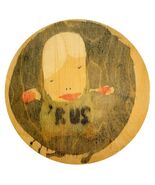 Putin Russia Original Art Signed Jask B 2006 On Wood Round Watercolor SS - $3,656.24 MXN