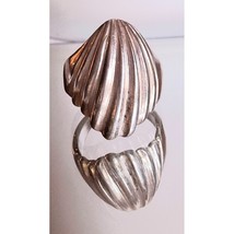 925 Sterling Silver Shell Design Ring Size 6.5 Sky - £39.70 GBP