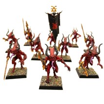 Chaos Daemons Bloodletters of Khorne 10 Painted Miniatures Warhammer - $125.00