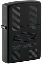 Zippo Lighter - Chevrolet Name and Bowtie on Black Matte - 49759 - $27.86