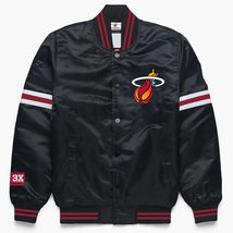 Miami Heat Letterman Bomber Baseball College Varsity Jacket Black Satin - £109.35 GBP