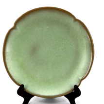 Frankoma Pottery 10&quot; Plate 5F Plainsman Prairie Green Vintage Dinner Scalloped - £14.19 GBP