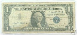 1957 B Circulated SILVER CERTIFICATE - One Dollar Note - £7.12 GBP