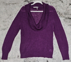 Classiques Entier Purple Sheer Mohair Wool Pullover Sweater Womens Size L - $33.94