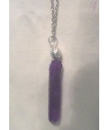 PASSION PURPLE CRYSTAL on fine link 19&quot;-22&quot; chain - £3.91 GBP
