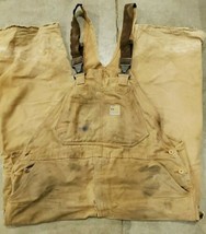 Vintage Carhartt Overalls Double Knee Flame Resistant Grunge Thrashed Distressed - £46.98 GBP