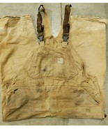Vintage Carhartt Overalls Double Knee Flame Resistant Grunge Thrashed Di... - $82.30 CAD