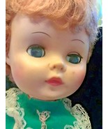 Vintage Effanbee Vinyl Plastic Short Red Hair Girl Doll 14&quot; Tall - £30.63 GBP
