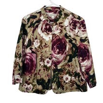 Coldwater Creek Blazer Womens PL Used Petites Floral Purple Green - £13.95 GBP