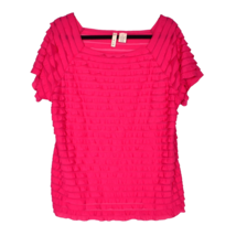 Tiara Women&#39;s Ruffle Hot Pink Pullover Blouse Size XL - $17.04