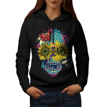 Sun Flower Sugar Skull Sweatshirt Hoody Festival Women Hoodie - £17.57 GBP