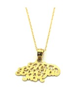 14K Gold We Love You Mom Charm 18&quot; Chain Jewelry - £79.90 GBP