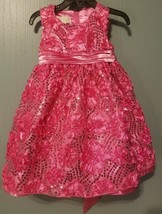 American Princess - Sleeveless Hot Pink Sequined Dress Size 2T  B19 - £13.89 GBP
