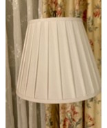 Large Stiffel Box Pleated Lamp Shade Silk Shantung Cream Color - £10.11 GBP