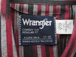READ* Vtg Wrangler Striped Multicolor Cowboy Cut Reg Fit X-Long Tails Mens 17-35 - £34.16 GBP
