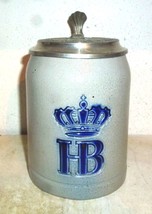 Hofbrauhaus Munich salt-glazed lidded German Beer Stein - $24.95