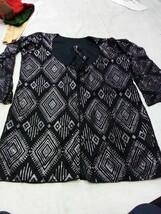 ASSUIT PRINT BLACK SILVER GHAWAZEE COAT REN ATS TRIBAL GYPSY BOHO PIRATE... - $188.09