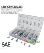 110PC SAE Hydraulic Grease Fitting Assortment Set Lube Lubrication Zerk ... - $21.46