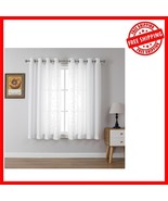 Grommet Style Floral Faux Linen Curtains - Elegant 63&quot; Light Filtering D... - $70.23 CAD