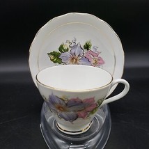 Vintage Royal Imperial Finest Bone China Floral Footed Cup and Saucer Go... - $16.82