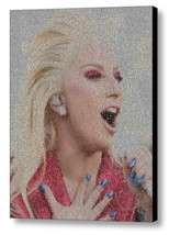 Lady Gaga Super Bowl National Anthem Lyrics Mosaic Framed Print Limited ... - £14.41 GBP