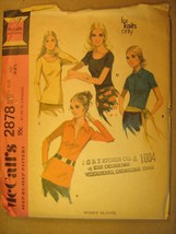 Uncut Pattern 1971 Mc Call Size 10 W 32 1/2 Misses' Blouse 2878 [Z181] - $5.58